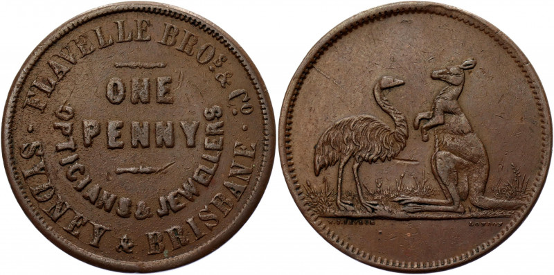 Australia Token 1 Penny 1857 (ND)
KM# Tn70; Copper 13.65 g.; Flavelle Bros. & C...