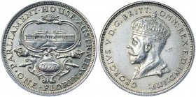 Australia 1 Florin 1927 (m) Commemorative Issue
KM# 31; Silver 11.26 g.; George V; Opening of Parliament House, Canberra; Mint: Melbourne; AUNC