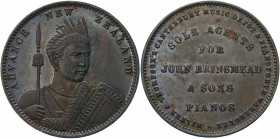 New Zealand Token 1 Penny 1857
KM# Tn53; Copper 10.96 g.; XF