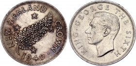 New Zealand 1 Crown 1949
KM# 22; Silver; Royal Visit; George VI; UNC