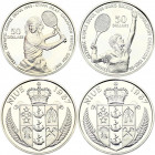 Niue 2 x 50 Dollars 1987
KM# 2.6; Each Coin: Silver (0.625) 27.1g. Proof; Boris Becker; Steffi Graf - Great Olympic Champion