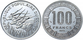 Congo 100 Francs 1975
KM# E3; Nickel 6.92 g.; ESSAI; UNC