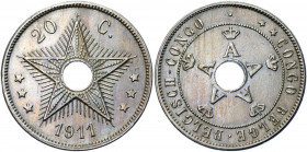 Congo 20 Centimes 1911
KM# 19; Copper-nickel; AUNC