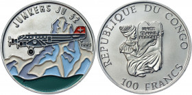 Congo 100 Francs 1995
KM# 21; Copper-nickel; Junkers JU 52; UNC