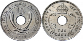 East Africa 10 Cents 1912 H
KM# 8; Copper-Nickel 11.19 g.; Uganda; XF