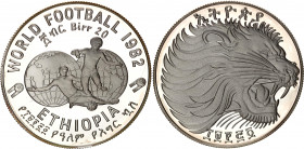 Ethiopia 20 Birr 1982 EE 1974
KM# 65; Silver, Proof; 1982 World Cup