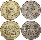 Kenya 2 & 5 Shillings 1969 - 1973
KM# 15, 16; Mintage 100.000 pcs; UNC