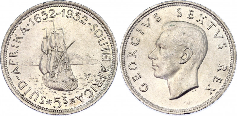 South Africa 5 Shillings 1952
KM# 41; Silver (0.500) 28.28g., 38.8mm., Georg V,...