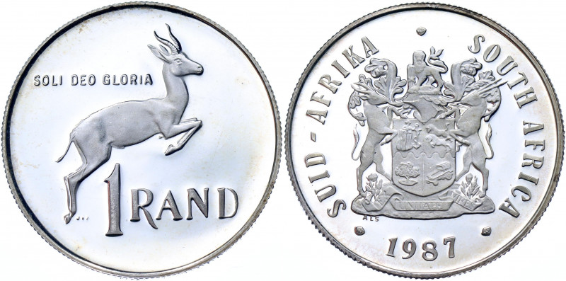 South Africa 1 Rand 1987
KM# 88; Silver 14.96 g., Proof