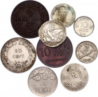 World Lot of 8 Coins & Medal 1739 - 1975
With Silver; Various Countries, Dates & Denominations