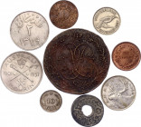 World Lot of 9 Coins 1757 - 1957
With Silver; Various Countries, Dates & Denominations; VG-UNC