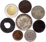 World Lot of 8 Coins 19th-20th Century
With Silver; Various Countries, Dates & Denominations