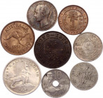 World Lot of 8 Coins 1859 - 1954
With Silver; Various Countries, Dates & Denominations