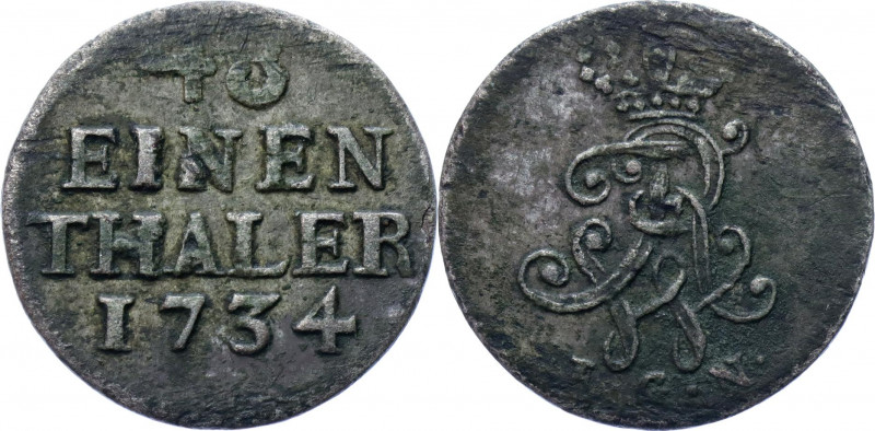 German States Prussia 1/48 Taler 1734 EGN
KM# 210; Schrötter# 412; Silver 1.29 ...