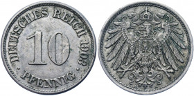 Germany - Empire 10 Pfennig 1903 A
KM# 12; AKS# 12; J. 13; Copper-Nickel 4.02 g.; Wilhelm II; Mint: Berlin; XF-AUNC