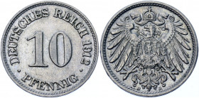 Germany - Empire 10 Pfennig 1912 D
KM# 12; AKS# 12; J. 13; Copper-Nickel 4.01 g.; Wilhelm II; Mint: Munich; AUNC