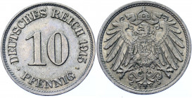 Germany - Empire 10 Pfennig 1915 J
KM# 12; AKS# 12; J. 13; Copper-Nickel 4.08.; Wilhelm II; Mint: Hamburg; AUNC