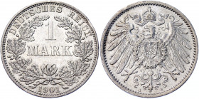Germany - Empire 1 Mark 1901 A
KM# 14; AKS# 2; J. 17; Silver 5.53 g.; Wilhelm II; Mint: Berlin; UNC