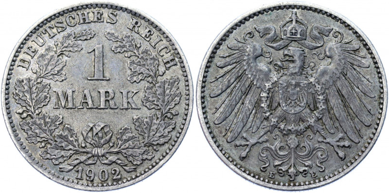 Germany - Empire 1 Mark 1902 E
KM# 14; AKS# 2; J. 17; Silver 5.51 g.; Wilhelm I...