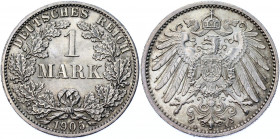 Germany - Empire 1 Mark 1905 A
KM# 14; AKS# 2; J. 17; Silver 5.56 g.; Wilhelm II; Mint: Berlin; UNC Toned