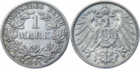 Germany - Empire 1 Mark 1907 F
KM# 14; AKS# 2; J. 17; Silver 5.49 g.; Wilhelm II; Mint: Stuttgart; XF