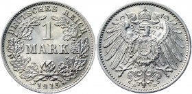 Germany - Empire 1 Mark 1915 D
KM# 14; AKS# 2; J. 17; Silver 5.55 g.; Wilhelm II; Mint: Munich; UNC Luster