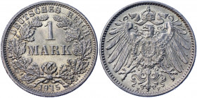 Germany - Empire 1 Mark 1915 F
KM# 14; AKS# 2; J. 17; Silver 5.58 g.; Wilhelm II; Mint: Stuttgart; UNC Luster
