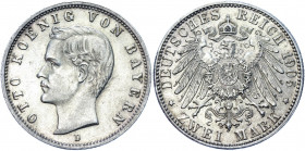 Germany - Empire Bavaria 2 Mark 1905 D
KM# 913; AKS# 204; J. 45; Silver 11.10 g.; Otto; Mint: Munich; UNC