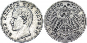 Germany - Empire Bavaria 5 Mark 1900 D
KM# 915; J. 46; Silver 27.68 g.; Otto; Mint: Munich; VF-XF