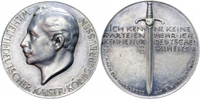 Germany - Empire Brandenburg-Prussia Silver Medal "The Outbreak of WW I and the Throne Speech of Kaiser Wilhelm II" 1914
Zetzmann 2014; Marienburg 10...