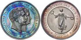 Germany - Empire Prussia Wilhelm II Palestine Trip Silver Medal 1898
Silver 14.92 g., 34 mm.; Wilhelm II; Palestine Trip; Proof, UNC Toned.
