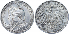 Germany - Empire Prussia 2 Mark 1901 A Commemorative Issue
KM# 525; J. 105; Silver 11.09 g.; Wilhelm II; 200th Anniversary of the Kingdom of Prussia;...