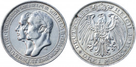 Germany - Empire Prussia 3 Mark 1911 A Commemorative Issue
KM# 531; J. 108; Silver 16.66 g.; Wilhelm II; 100th Anniversary of Breslau University; Min...