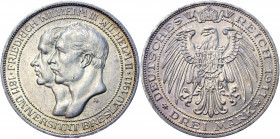 Germany - Empire Prussia 3 Mark 1911 A Commemorative Issue
KM# 221; J. 162; Silver 16.68 g.; Wilhelm II; 100th Anniversary of Breslau University; Min...