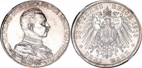 Germany - Empire Prussia 3 Mark 1913 A NGC MS 65
KM# 535; J# 112; Silver; 25th Anniversary of the Reign of King Wilhelm II