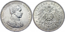 Germany - Empire Prussia 5 Mark 1914 A
KM# 536; J. 114; Silver 27.77 g.; Wilhelm II; Mint: Berlin; UNC Luster
