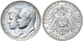 Germany - Empire Saxe-Weimar-Eisenach 3 Mark 1910 A Commemorative Issue
KM# 221; J# 162; Silver 16.65 g.; Wilhelm Ernst; Grand Duke’s Second Marriage...