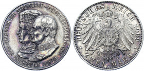 Germany - Empire Saxony-Albertine 2 Mark 1909 Commemorative Issue
KM# 1268; J# 138; Silver 11.11 g.; Friedrich August III; 500th Anniversary - Leipzi...