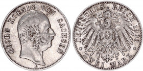Germany - Empire Saxony 2 Mark 1903 E
KM# 1257; Silver; Georg; XF