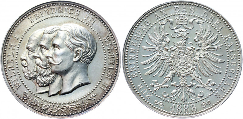 Germany - Empire Silver Medal "Wilhelm I, Friedrich III & Wilhelm II" 1888
Silv...