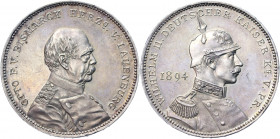 Germany - Empire Silver Medal "Reconciliation of Bismarck with Wilhelm II" 1894
Bennert 115; Müller 108; Silver 18.84 g., 34 mm; by Lauer; Obv: Half-...