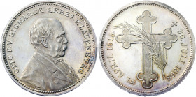 Germany - Empire Silver Medal "The Death of Otto von Bismarck" 1898
Bennert 227; Silver 18.06 g., 33.5 mm; by Lauer; Obv: Half-length bust in civilia...