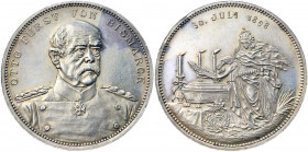 Germany - Empire Silver Medal "The Death of Otto von Bismarck" 1898
Bennert 225; Silver 17.64 g., 33 mm; by Lauer; Obv: Uniformed bust facing right /...