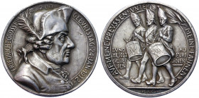 Germany - Empire Silver Medal "200th Birthday of Friedrich II the Great" 1912
Kienast 12; Silver 19.38 g., 36.7 mm; by K. Goetz; Obv: Length portrait...