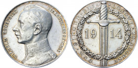 Germany - Empire Silver Medal "Crown Prince Wilhelm" 1914
Zetzmann 4020; Silver 17.59 g., 33 mm; by L. C. Lauer; Longwy and the Battle of Ardennes; O...