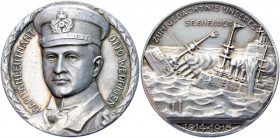 Germany - Empire Silver Medal "Captain Lieutenant Otto Weddigen" 1915
Zetzmann 6017; Silver 17.89 g., 34 mm; by F. Eue; Commemorating the Death of th...