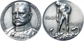 Germany - Empire Silver Medal "Field Marshal General von Hindenburg" 1915 (ND)
Zetzmann 4083; Silver 17.23 g., 34 mm; by Eue/Ball; To Field Marshal v...