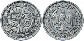 Germany - Weimar Republic 50 Reichspfennig 1927 A
KM# 49 AKS# 40; J. 324; Nickel 3.43 g.; Mint: Berlin; AUNC