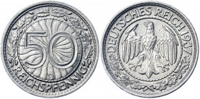 Germany - Weimar Republic 50 Reichspfennig 1937 D
KM# 49 AKS# 40; J. 324; Nickel 3.49 g.; Mint: Munich; UNC