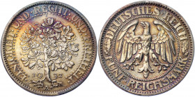Germany - Weimar Republic 5 Reichsmark 1932 A
KM# 56; J. 331; Silver 24.89 g.; Mint: Berlin; UNC Toned